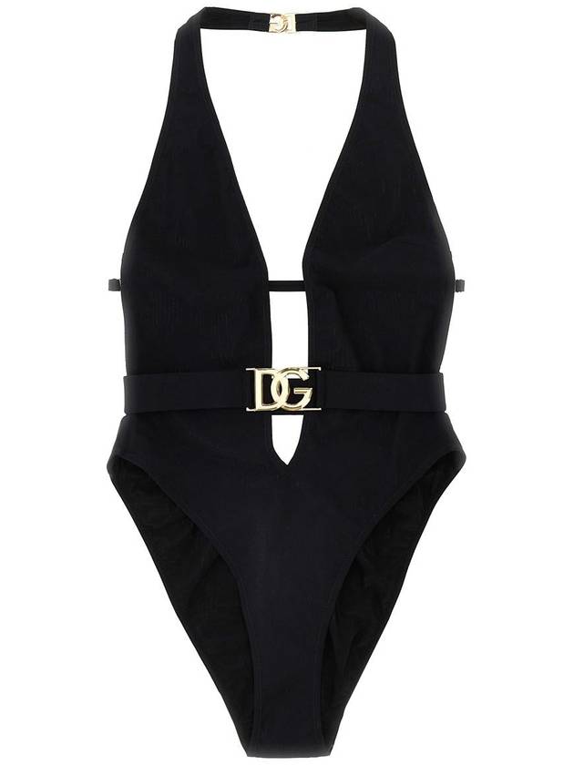 logo decorated plunge one-piece swimsuit O9B74JONO12 - DOLCE&GABBANA - BALAAN 2