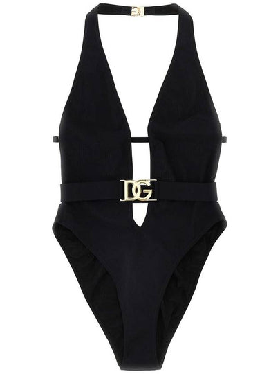 logo decorated plunge one-piece swimsuit O9B74JONO12 - DOLCE&GABBANA - BALAAN 2