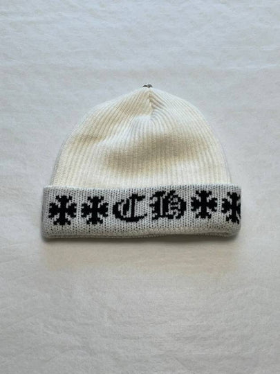 Chrome Hearts Big Daddy Cashmere Beanie White - CHROME HEARTS - BALAAN 2