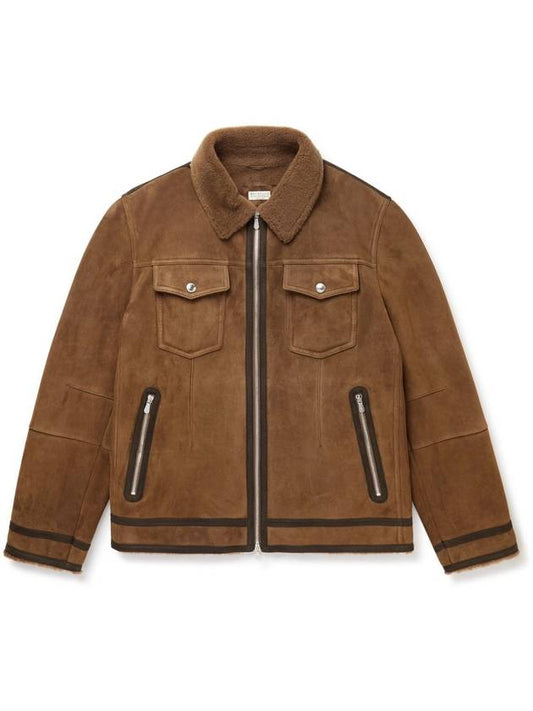 Shearling collar leather jacket MPMIN1885 - BRUNELLO CUCINELLI - BALAAN 1