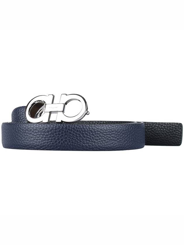 Reversible Gancini Belt Black - SALVATORE FERRAGAMO - BALAAN.