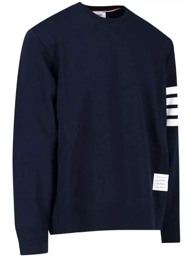 Men's Diagonal Armband Crew Neck Classic Sweatshirt Navy - THOM BROWNE - BALAAN 5