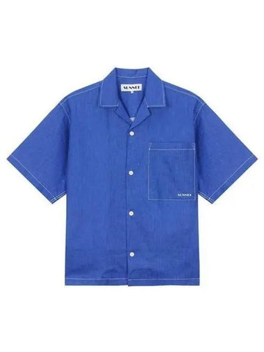 shirt linen short sleeve blue - SUNNEI - BALAAN 1