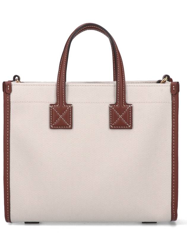 Mini Two-Tone Canvas and Leather Freya Tote Bag Natural Tan - BURBERRY - BALAAN 4