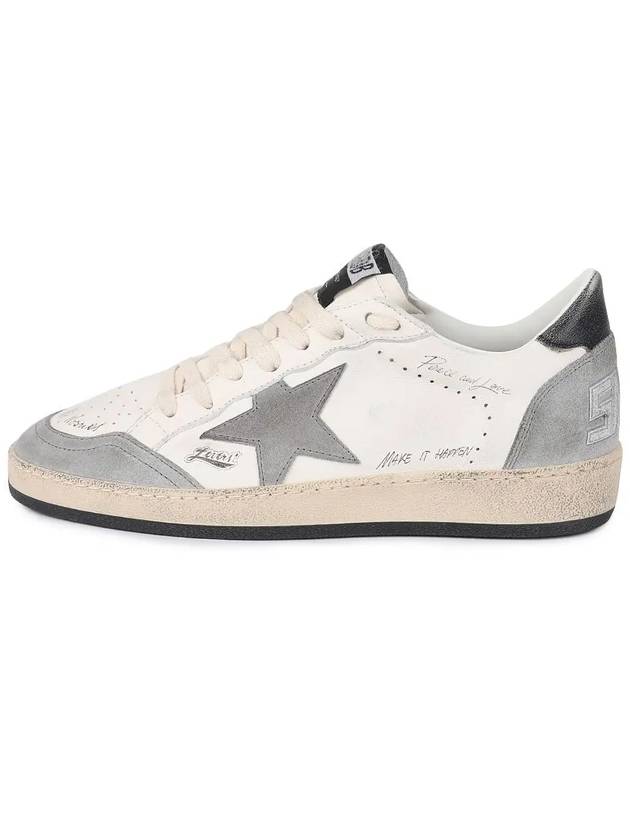 Ball Star Leather Low Top Sneakers Grey White - GOLDEN GOOSE - BALAAN 5