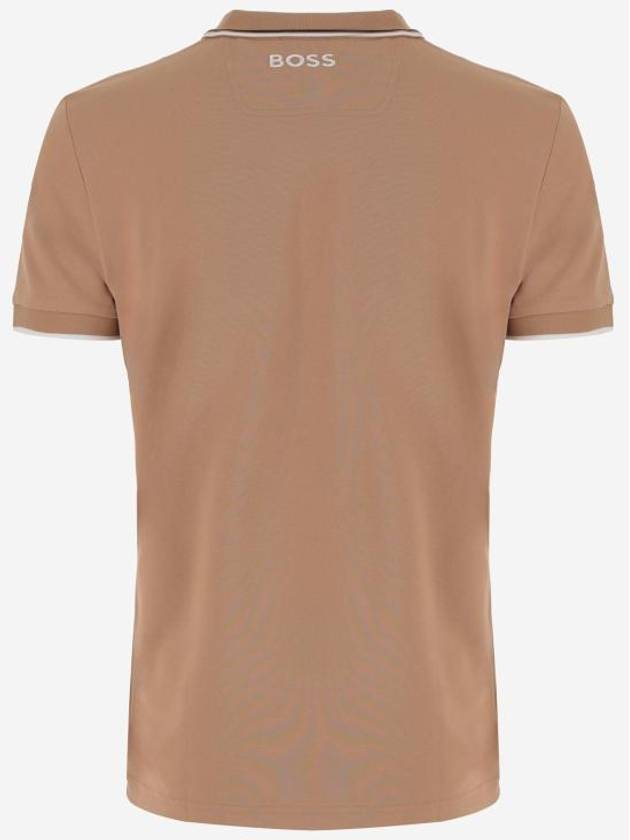 Paddy Striped Cotton Polo Shirt Camel - HUGO BOSS - BALAAN 3