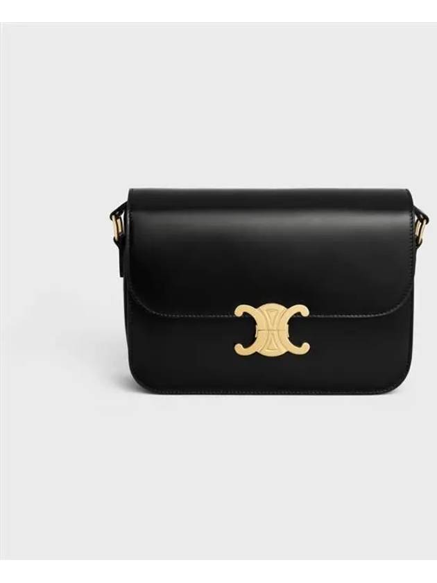 Classique Triomphe Shiny Calfskin Shoulder Bag Black - CELINE - BALAAN 2