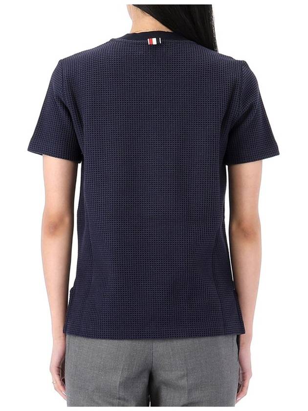 Sequin sailboat patch short sleeve t shirt FJS154B 415 - THOM BROWNE - BALAAN 4