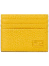 Baguette Leather Business Card Card Holder Yellow - FENDI - BALAAN.