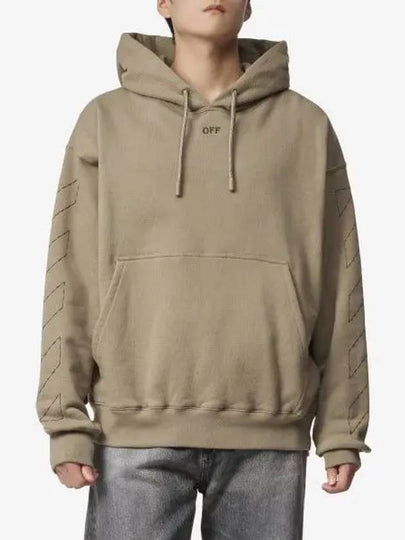 Off Stitch Cotton Hoodie Light Brown - OFF WHITE - BALAAN 2