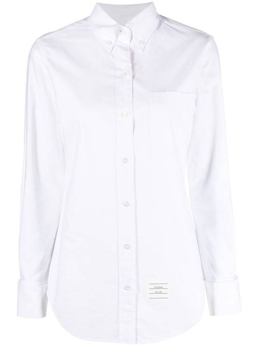 Women's Solid Oxford Striped French Cuff Shirt White - THOM BROWNE - BALAAN 1