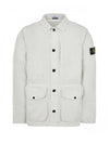 Brushed Cotton Canvas Old Effect Jacket White - STONE ISLAND - BALAAN 1