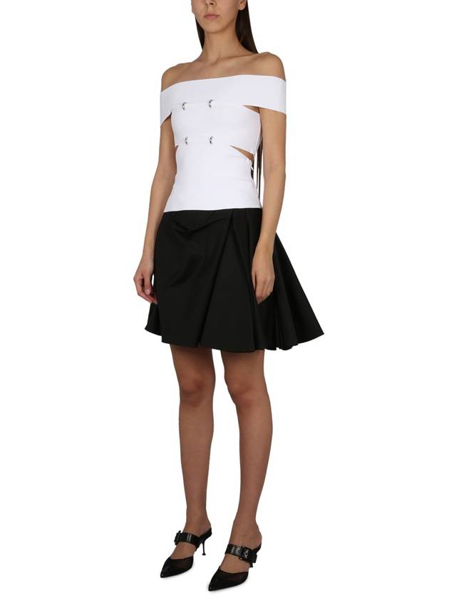 Flared Mini A-Line Skirt Black - ALEXANDER MCQUEEN - BALAAN 3