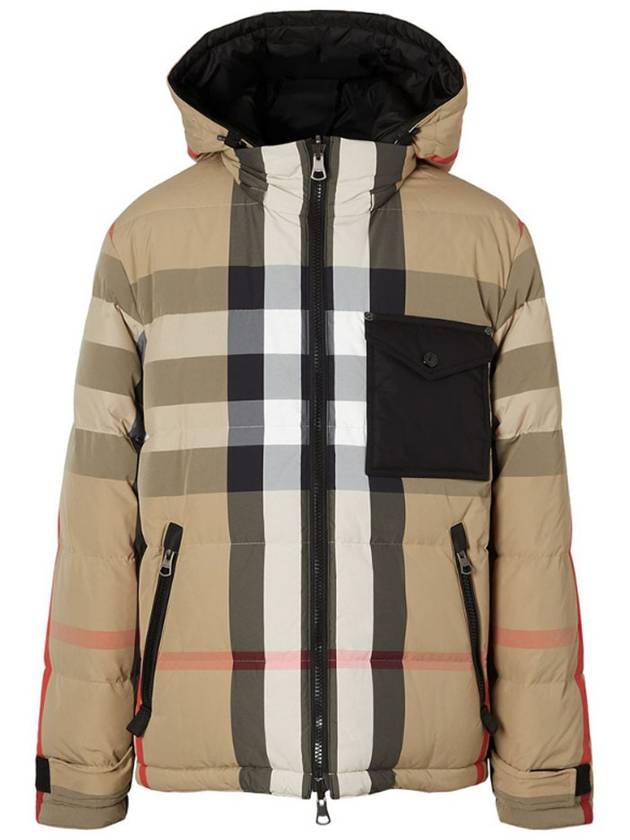 Reversible Recycled Nylon Redown Puffer Padded Archive Beige Black - BURBERRY - BALAAN 2