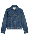 Trucker Cotton Denim Jacket Navy - CELINE - BALAAN 2