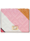 Gold-Plated FF Embossed Leather Diagonal Stripe Half Wallet - FENDI - BALAAN 2