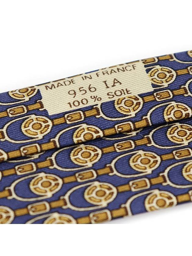 956 IA 100 silk navy pattern tie - HERMES - BALAAN 6