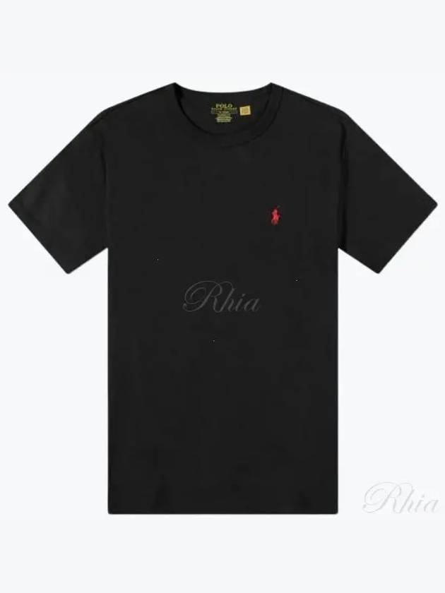 Men's Red Pony Embroidery Short Sleeve T-Shirt Black - POLO RALPH LAUREN - BALAAN 2