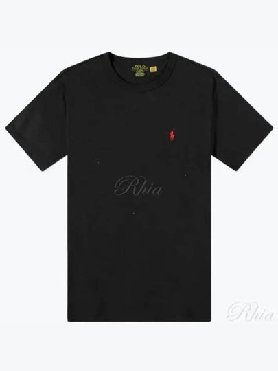 Men's Red Pony Embroidery Short Sleeve T-Shirt Black - POLO RALPH LAUREN - BALAAN 2