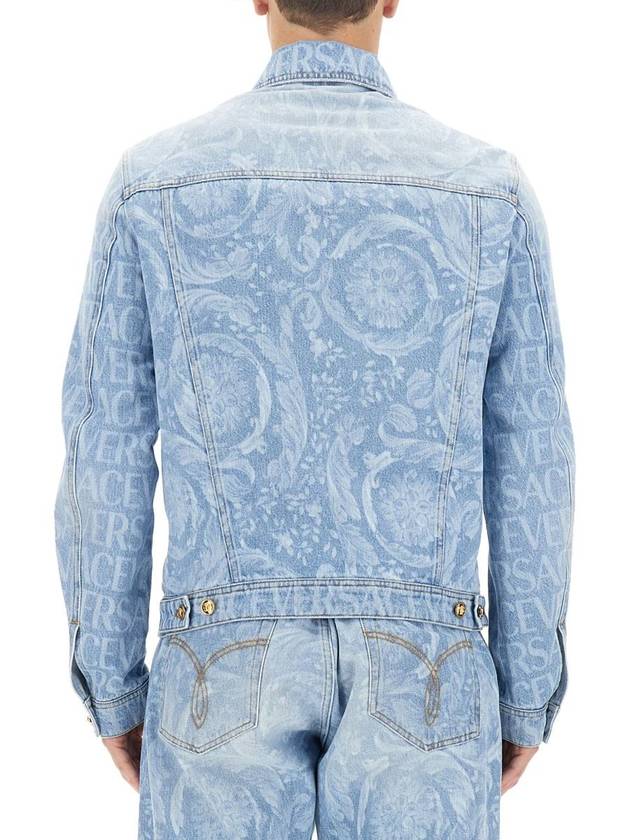 All logo over button denim jacket blue - VERSACE - BALAAN 4