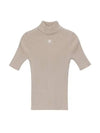 Reedition Knit Short Sleeve Turtle Neck Sand - COURREGES - BALAAN 2