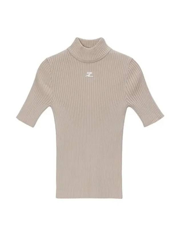 Reedition Knit Short Sleeve Turtle Neck Sand - COURREGES - BALAAN 2