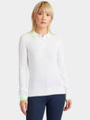 LF Golf COTTON BLEND RIBBED SWEATER POLO LF23S801 SNO Women's Cotton Blend Ribbed Sweater Polo - G/FORE - BALAAN 3