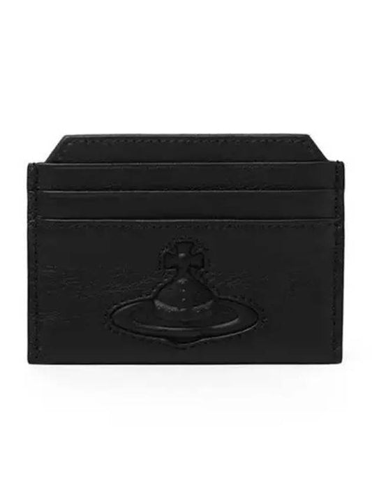 Logo Smooth Leather Card Wallet Black - VIVIENNE WESTWOOD - BALAAN 2