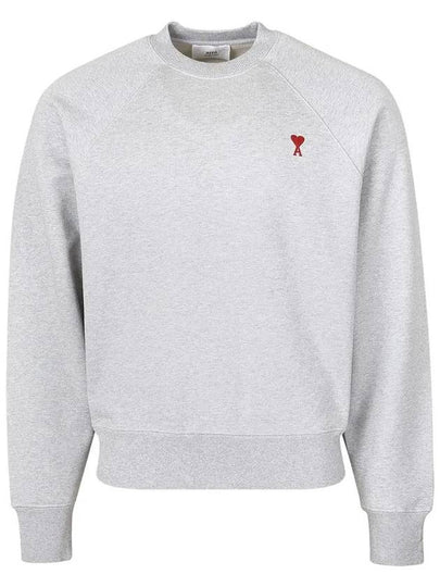 Cotton Heart Logo Sweatshirt Grey - AMI - BALAAN 2