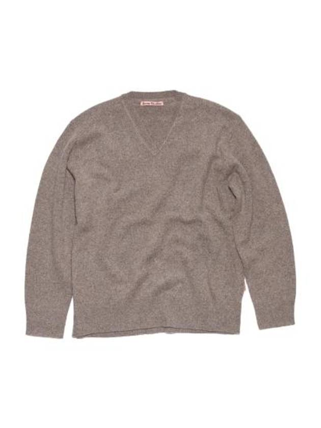 V-neck Wool Cashmere Knit Top Fox Grey - ACNE STUDIOS - BALAAN 2