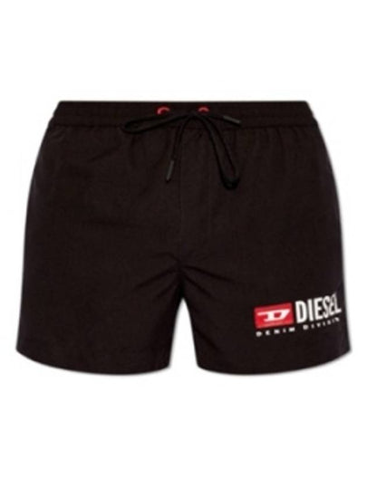 Logo Print Swim Shorts Black - DIESEL - BALAAN 2