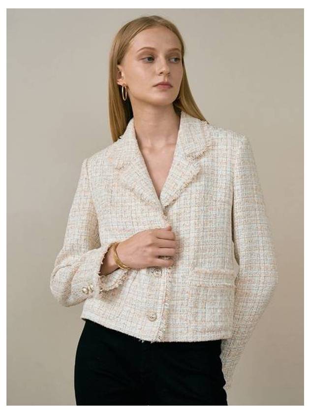 Carmen Wool Tweed Jacket Ivory - AME - BALAAN 1