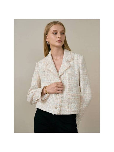 Carmen CARMEN wool tweed jacket ivory - AME - BALAAN 1