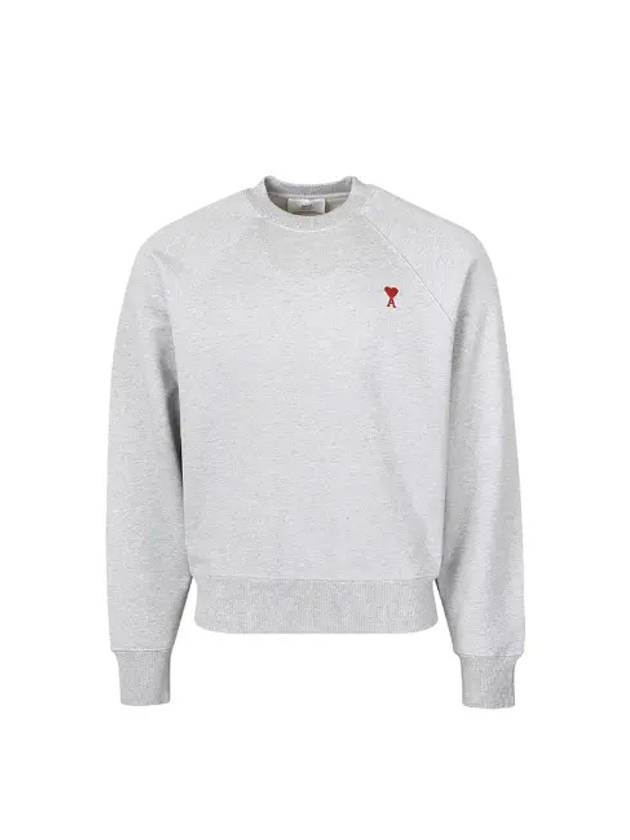 Cotton Heart Logo Sweatshirt Grey - AMI - BALAAN 2