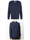 Waffen Patch Round Neck Knit Top Navy - STONE ISLAND - BALAAN 5