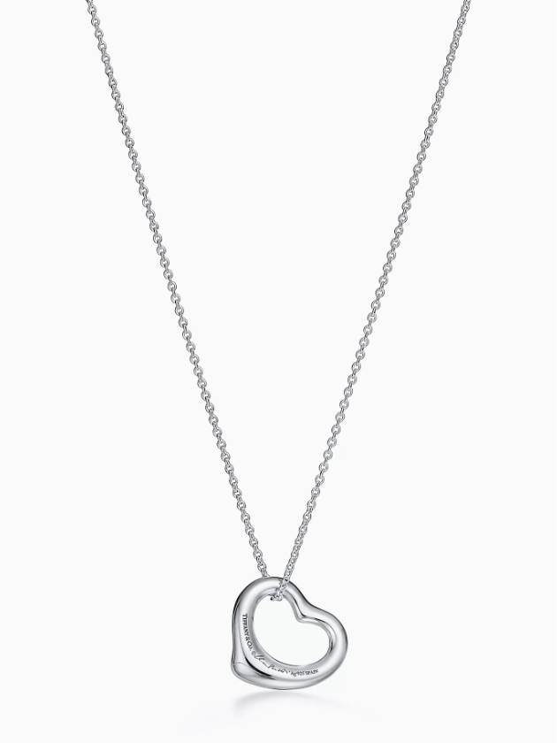 Elsa Peretti Open Heart 16MM Necklace Silver - TIFFANY & CO. - BALAAN 4