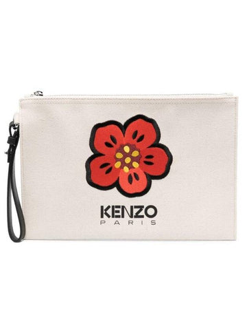 Balk Flower Large Clutch Bag Ecru - KENZO - BALAAN 1