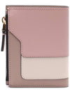 Color Block Leather Half Wallet Pink - MARNI - BALAAN 5