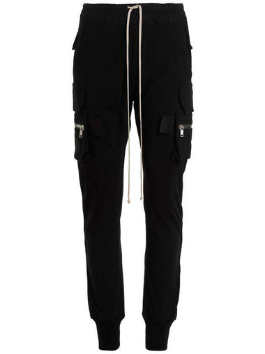 Men's Mastodon Cargo Pocket Jogger Cotton Track Pants Black - RICK OWENS - BALAAN 1