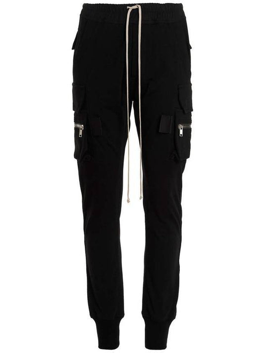 Men's Mastodon Cargo Pocket Jogger Track Pants Black - RICK OWENS - BALAAN.