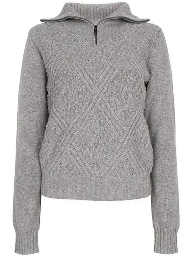 Gray Etra Wool Cashmere Turtleneck Sweater 008 1209790 - MAX MARA - BALAAN 1