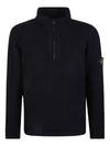 Wappen Patch Lambswool Half-Zip Knit Top Black - STONE ISLAND - BALAAN 2