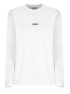 Micro Logo Print Long Sleeve T-Shirt White - MSGM - BALAAN 1