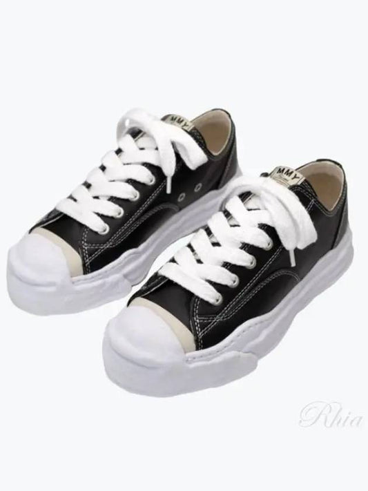 A05FW704 Black Hank OG Sole Leather Low Sneakers - MIHARA YASUHIRO - BALAAN 1