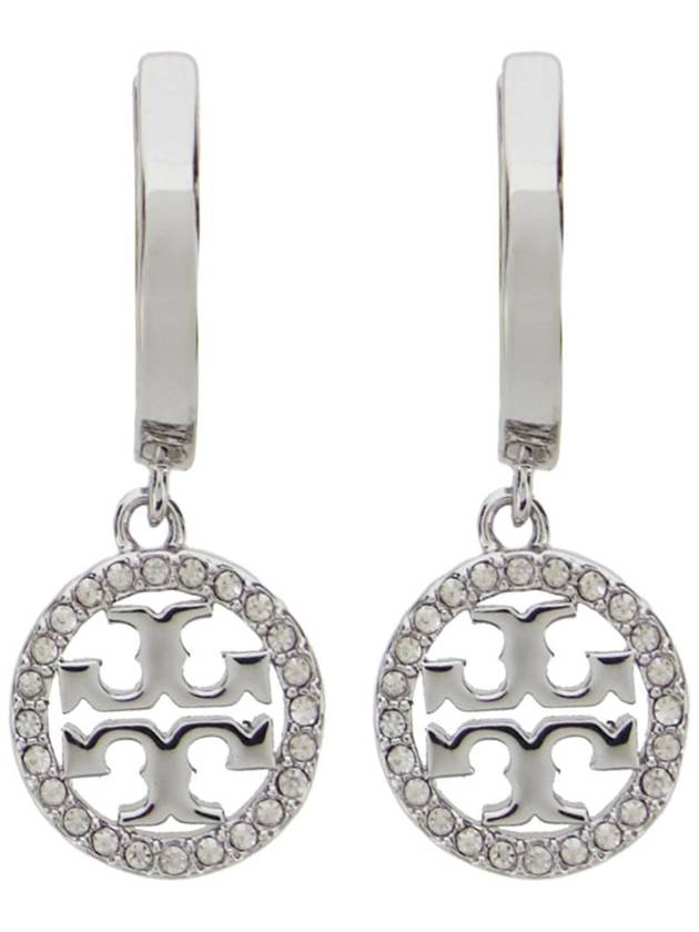 Miller Pave Hoop Earrings Silver - TORY BURCH - BALAAN 2