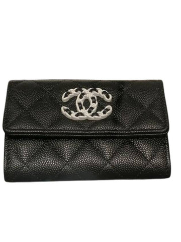 Caviar Flap Card Wallet Black - CHANEL - BALAAN 1