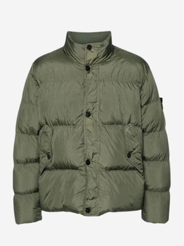 Garment Dyed Crinkle Reps Down Padding Olive - STONE ISLAND - BALAAN 2