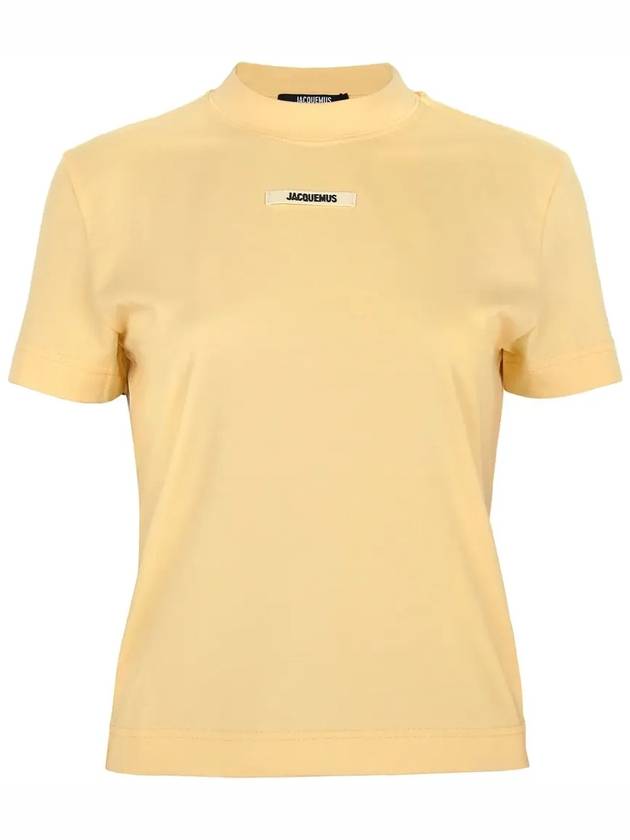 Le Gros Grain Short Sleeve T-Shirt Yellow - JACQUEMUS - BALAAN 4