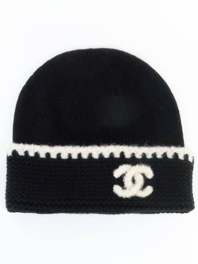 CC Logo Cashmere Beanie Black - CHANEL - BALAAN 2