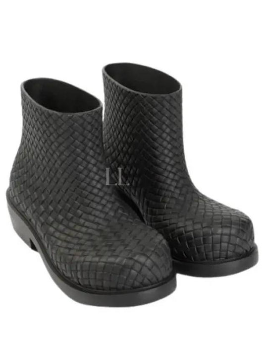 Fireman Intrecciato Leather Ankle Boots Black - BOTTEGA VENETA - BALAAN 2